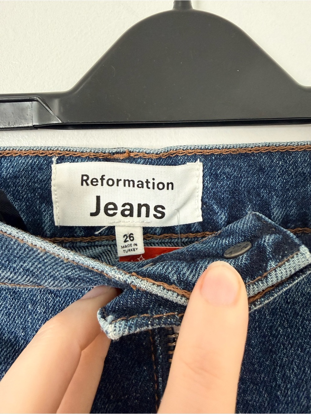 Reformation Blue Denim Zip-Front Mini Skirt - Picture 4 of 5